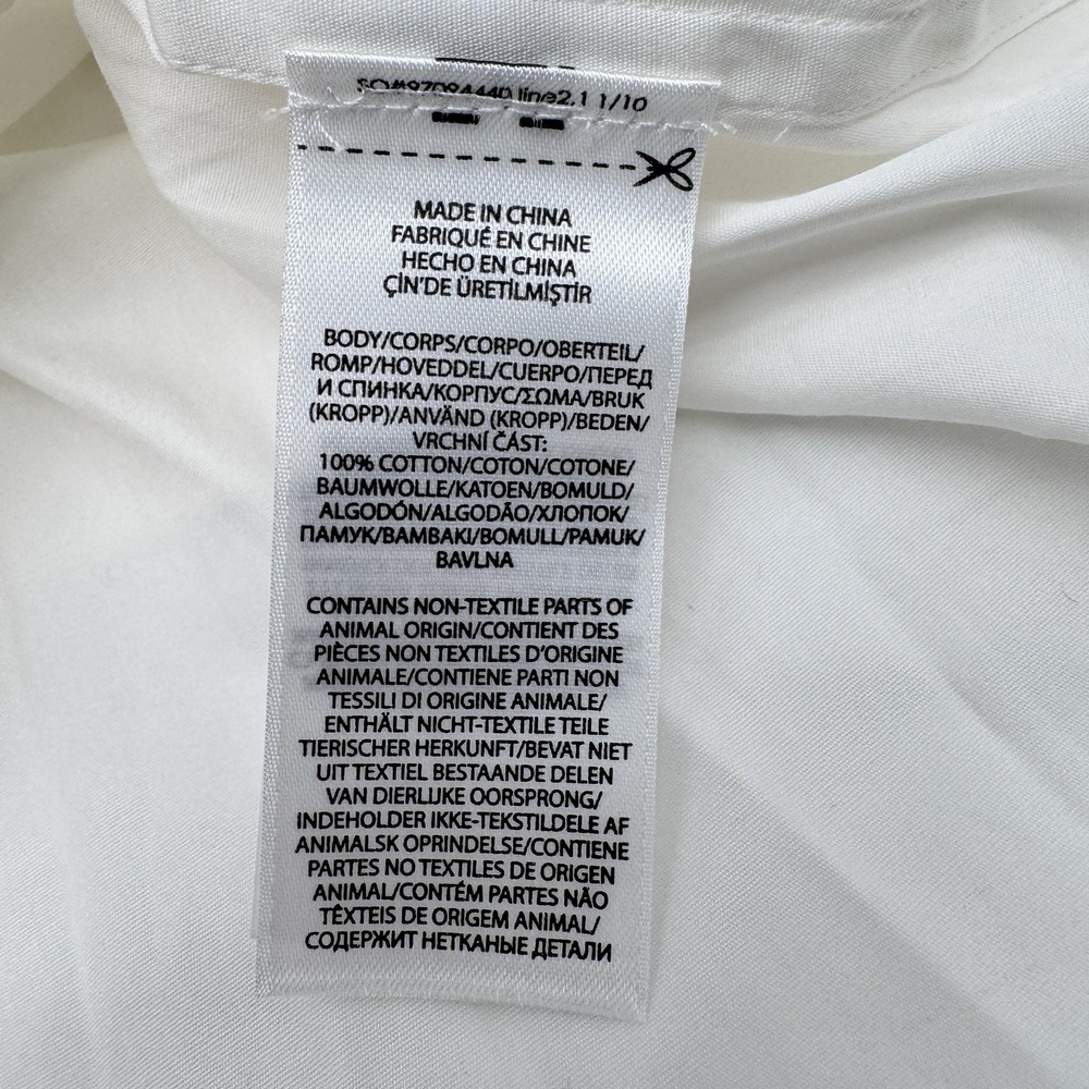 Polo Ralph Lauren Women's Size 12 L White Cotton Button-Up Shirt Extended-cuff - Picture 8 of 10